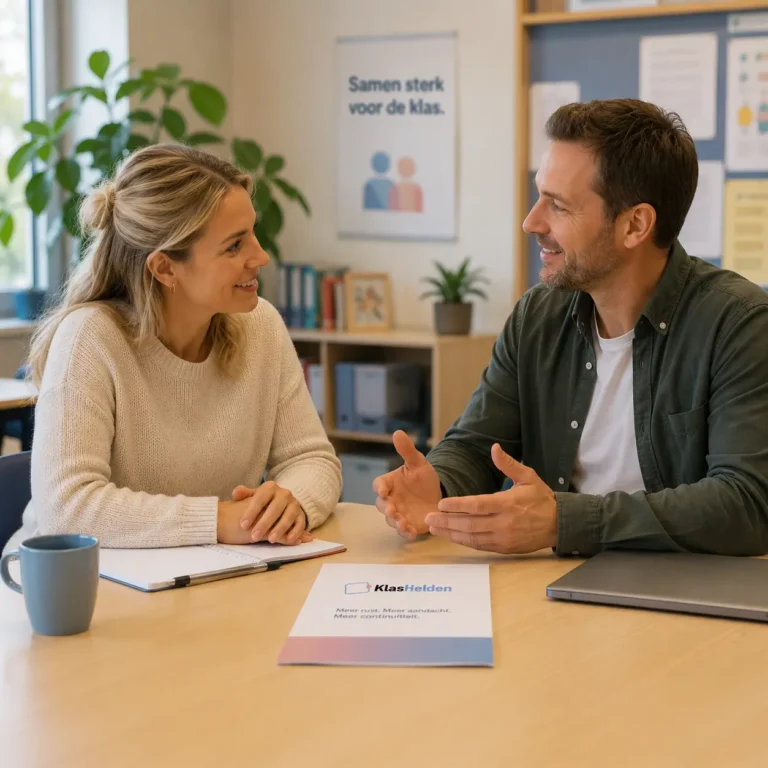 Kennismaking directeur basisschool met KlasHelden